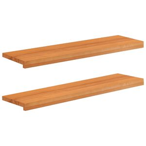 vidaXL Parapety 2 ks Světle hněd&aacute; 90 x 25 x 2 cm Masivn&iacute; bukov&eacute; dřevo
