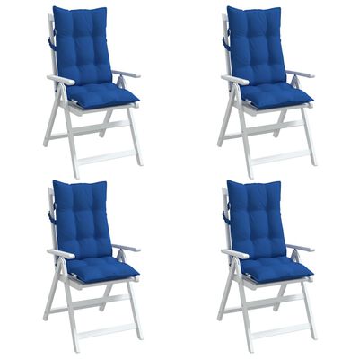 vidaXL Podušky na židli vysoké opěradlo 4 ks královsky modré oxford