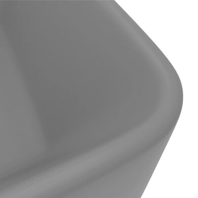 vidaXL Luxusní umyvadlo matné světle šedé 41 x 30 x 12 cm keramické
