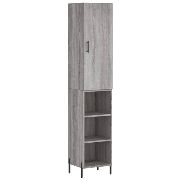 vidaXL Skř&iacute;ň highboard &scaron;ed&aacute; sonoma 34,5 x 34 x 180 cm kompozitn&iacute; dřevo