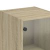 vidaXL Highboard se skleněn&yacute;mi dv&iacute;řky dub sonoma 35 x 37 x 142 cm