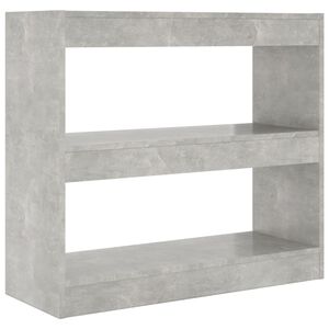 vidaXL Knihovna / dělic&iacute; stěna betonově &scaron;ed&aacute; 80 x 30 x 72 cm