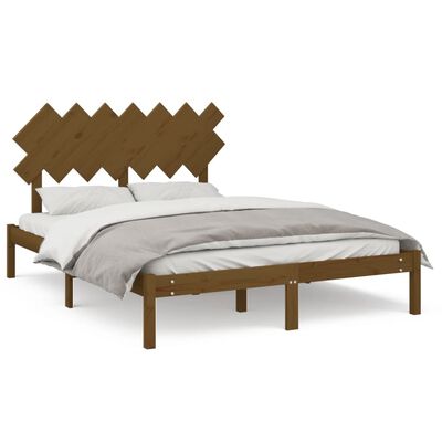 vidaXL Rám postele medově hnědý 150 x 200 cm King Size masivní dřevo