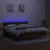 vidaXL Box spring postel s matrac&iacute; a LED tmavě hněd&aacute; 180x200 cm textil