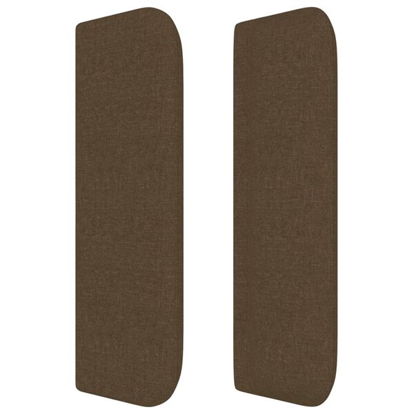 vidaXL Čelo postele typu u&scaron;&aacute;k tmavě hněd&eacute; 163x16x78/88 cm textil