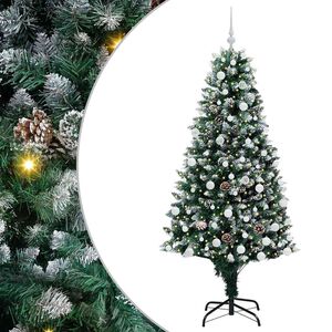 vidaXL Uměl&yacute; v&aacute;nočn&iacute; stromeček Zelen&aacute; 180 cm PVC, ocel a plast