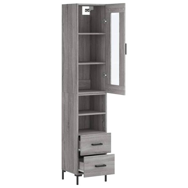 vidaXL Skř&iacute;ň highboard &scaron;ed&aacute; sonoma 34,5 x 34 x 180 cm kompozitn&iacute; dřevo