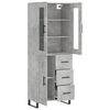 vidaXL Skř&iacute;ň highboard betonově &scaron;ed&aacute; 69,5x34x180 cm kompozitn&iacute; dřevo