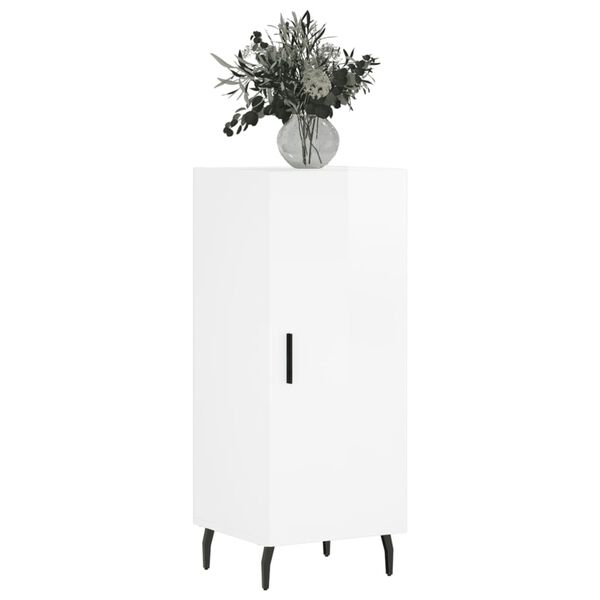 vidaXL Př&iacute;born&iacute;k b&iacute;l&yacute; s vysok&yacute;m leskem 34,5x34x90 cm kompozitn&iacute; dřevo