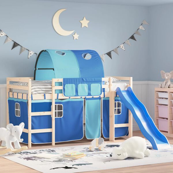 vidaXL Z&aacute;věsy na patrovou postel s tunelem modr&eacute; polyester