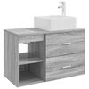 vidaXL Sada koupelnov&eacute;ho n&aacute;bytku 2 pcs &Scaron;ed&yacute; Sonoma Kompozitn&iacute; dřevo