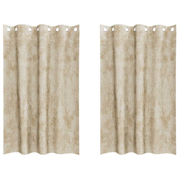 vidaXL Sametov&eacute; z&aacute;věsy se z&aacute;clonami 2 pcs Kr&eacute;mov&aacute; 175 x 140 cm samet