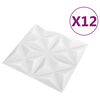 vidaXL N&aacute;stěnn&eacute; panely 12 pcs Origami b&iacute;l&aacute; 50 x 50 cm XPS pěna