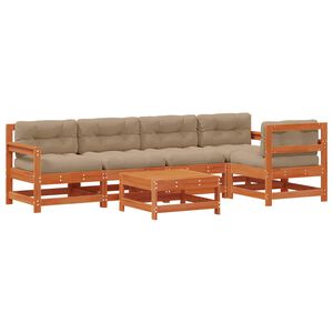 vidaXL Zahradn&iacute; lounge set 6 pcs Voskově Hněd&aacute; Masivn&iacute; borovice