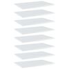 vidaXL Př&iacute;davn&eacute; police 8 ks b&iacute;l&eacute; vysok&yacute; lesk 60x40x1,5 cm dřevotř&iacute;ska