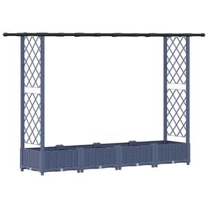 vidaXL Vyv&yacute;&scaron;en&yacute; z&aacute;hon s trel&aacute;ž&iacute; a střechou &Scaron;ed&aacute; 203 x 40 x 121 cm PP
