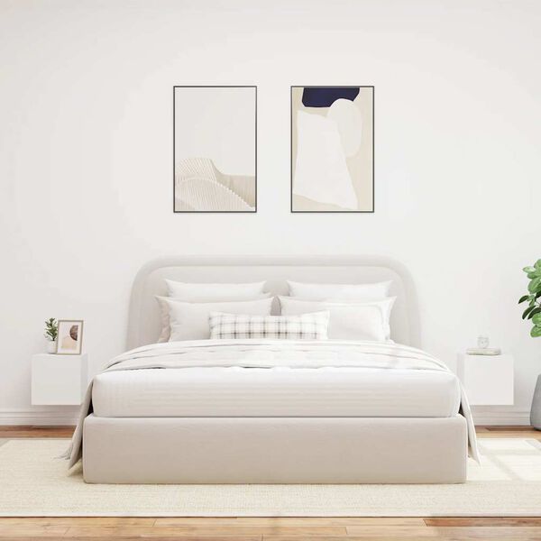 vidaXL N&aacute;stěnn&eacute; TV skř&iacute;ňky s LED osvětlen&iacute;m 2 ks b&iacute;l&eacute; 30,5x35x30 cm