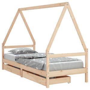 vidaXL Dětsk&aacute; postel se z&aacute;suvkami 80 x 200 cm masivn&iacute; borov&eacute; dřevo