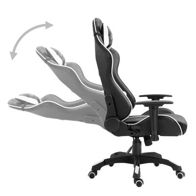 vidaXL Herní židle bílá umělá kůže