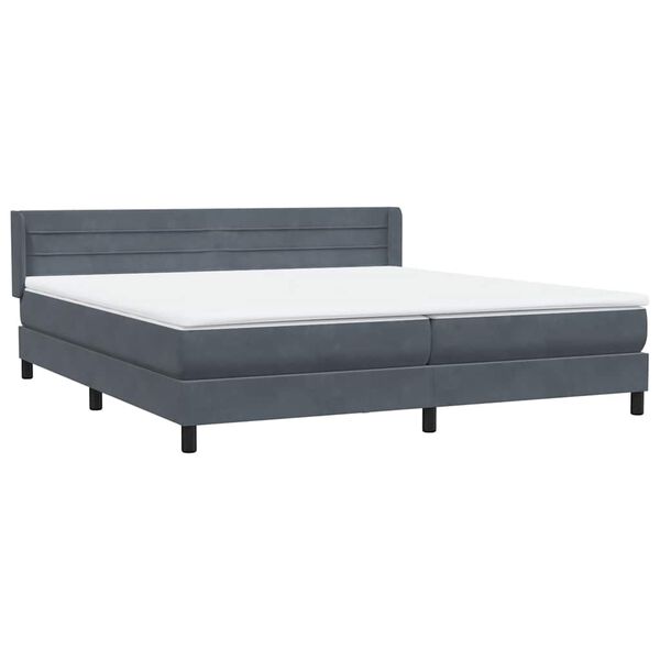 vidaXL Box spring postel s matrac&iacute; tmavě &scaron;ed&aacute; 180x210 cm samet