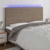 vidaXL Čelo postele s LED taupe 200x5x118/128 cm textil