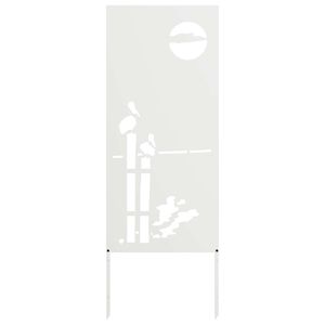 vidaXL Soukrom&iacute; na zahradě B&iacute;l&aacute; 50 x 140 cm Studeně v&aacute;lcovan&aacute; ocel