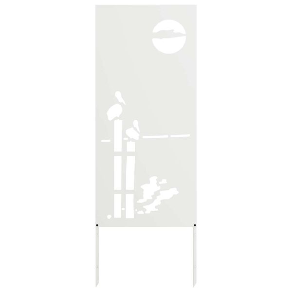 vidaXL Soukromí na zahradě Bílá 50 x 140 cm Studeně válcovaná ocel