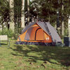vidaXL Kempingový stan kupole pro 2 šedý a oranžový rychloupínací