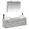 vidaXL Sada koupelnov&yacute;ch skř&iacute;něk 4 pcs Betonově &scaron;ed&aacute;