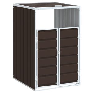 vidaXL Box na 1 popelnici hněd&yacute; 72 x 81 x 115 cm ocel