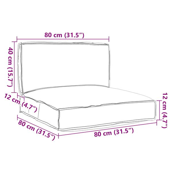 vidaXL Sada polštářů na paletu 2 pcs Taupe Oxfordská látka