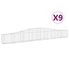 vidaXL Klenut&eacute; gabionov&eacute; ko&scaron;e 9 ks 400x30x40/60 cm pozinkovan&eacute; železo