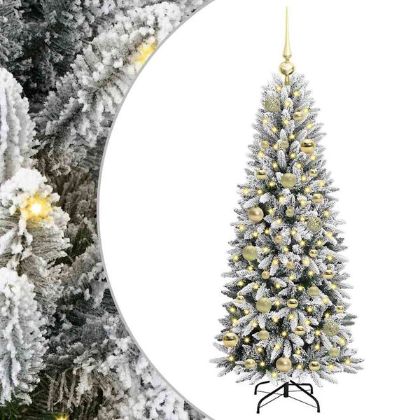 vidaXL Umělý vánoční stromeček s 150 LED diodami Bílá 53 x 53 x 120 cm