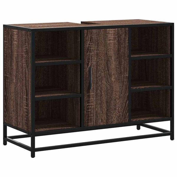 vidaXL Koupelnov&aacute; skř&iacute;ňka pod umyvadlo hněd&yacute; dub 80x33x60 cm kompozit