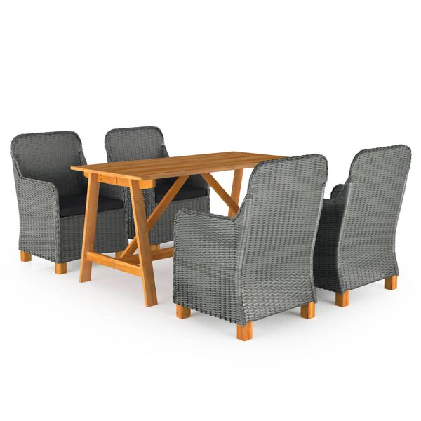 vidaXL 5d&iacute;ln&yacute; zahradn&iacute; j&iacute;deln&iacute; set světle &scaron;ed&yacute;