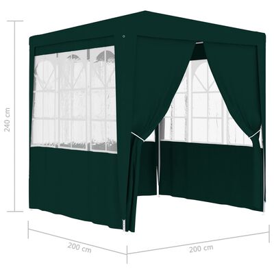 vidaXL Profesionální party stan s bočnicemi 2 x 2 m zelený 90 g/m²