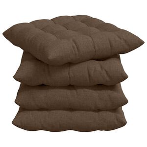 vidaXL Pol&scaron;t&aacute;ře na sedadla 4 ks Textil Hněd&aacute; 40 x 40 x 6 cm