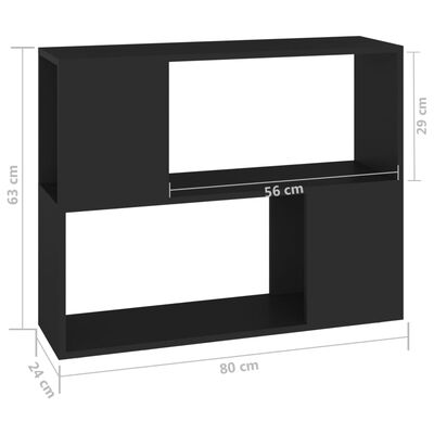 vidaXL TV stolek černý 80 x 24 x 63 cm dřevotříska