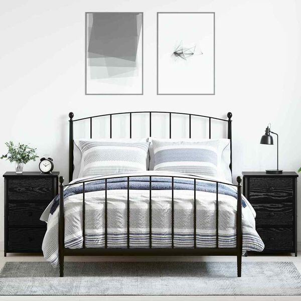 vidaXL Nočn&iacute; skř&iacute;ňka se z&aacute;suvkou 2 pcs Čern&yacute; dub 40 x 36 x 60 cm