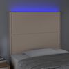 vidaXL Čelo postele s LED cappuccino 100x5x118/128 cm uměl&aacute; kůže