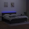 vidaXL Box spring postel s matrac&iacute; a LED čern&aacute; 160x200 cm textil