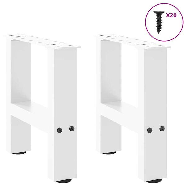 vidaXL Nohy konferenčn&iacute;ho stolku b&iacute;l&eacute; 2 ks 40 x (30-31) cm ocelov&eacute;