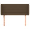 vidaXL Čelo postele typu u&scaron;&aacute;k tmavě hněd&eacute; 103x16x78/88 cm textil