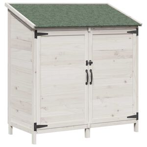 vidaXL Zahradn&iacute; shed B&iacute;l&aacute; 106,5 x 56 x 113,5 cm Kompozitn&iacute; dřevo