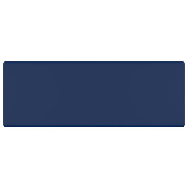 vidaXL Luxusn&iacute; umyvadlo přepad čtvercov&eacute; matn&eacute; tmavě modr&eacute; 41x41 cm