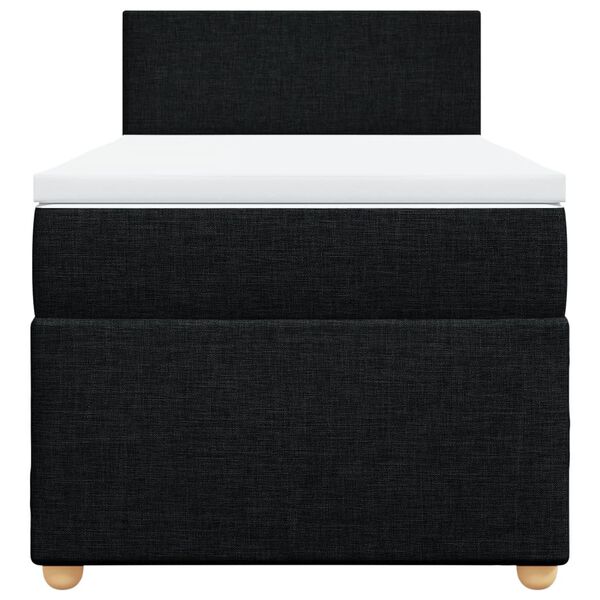 vidaXL Box spring postel s matrac&iacute; čern&aacute; 90x200 cm textil