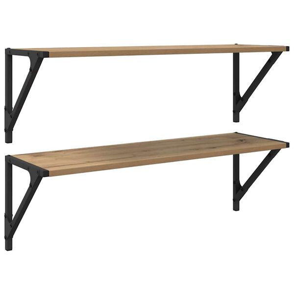 vidaXL N&aacute;stěnn&eacute; poličky 2 pcs Artisanov&yacute; dub 80 x 25 x 25,5 cm