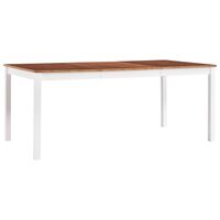 vidaXL Jídelní stůl bílo-hnědý 180 x 90 x 73 cm borové dřevo