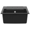 vidaXL Dřez Čern&aacute; 620 x 500 mm 80% Křemenn&eacute; a 20% Pryskyřice