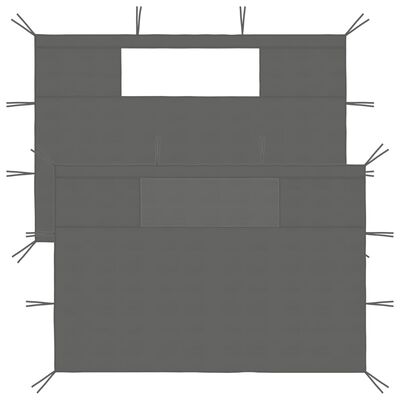 vidaXL Boční stěny k party stanu okna 2 ks 4x2,1 m antracitové 70 g/m²